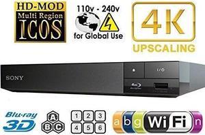 sony bdps6500 2k/4k upscaling 2d/3d builtin wifi region free 08 and all zone a,b,c bluray player with worldwide use and come with free hdmi cable.