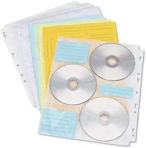 Innovera Two-Sided CD/DVD Pages for Three-Ring Binder, 10/Pack