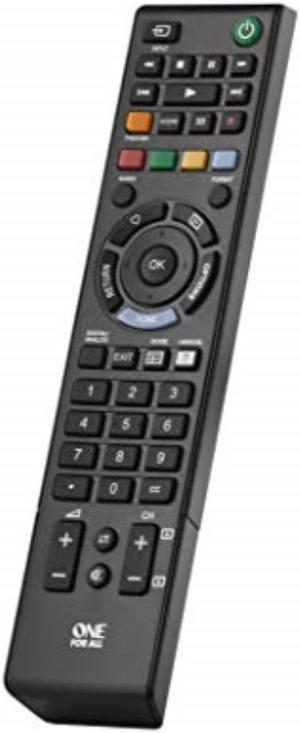 one for all sony tv replacement remote  works with all sony televisions led, lcd, plasma  ideal tv replacement remote control with same functions as the original sony remote  black  urc1812