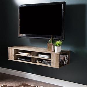 south shore city wall mounted media audiovideo console weathered oak