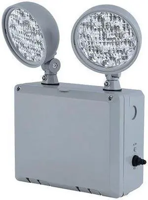 compass cu2wg cu2w series 2 head adjustable wet location led emergency light with grey housing