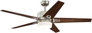 westinghouse lighting 7204600, remote control included zephyr 56inch brushed nickel indoor ceiling fan, dimmable led light kit with opal frosted glass
