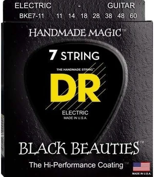 DR Strings BLACK BEAUTIES Black Coated Heavy 7-String Electric Guitar Strings (11-60) DR Strings BLACK BEAUTIES Black Coated Heavy 7-String Electric Guitar Strings (11-60)