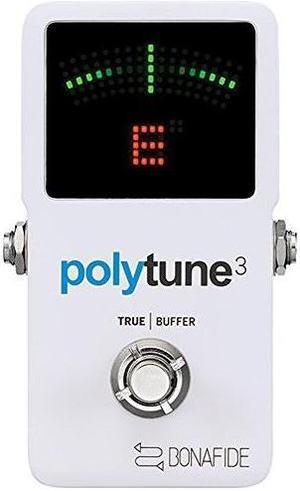 tc electronic polytune 3 polyphonic led guitar tuner pedal w/buffer