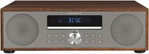 crosley cr3501awa fleetwood bluetooth fm clock radio and cd player, walnut