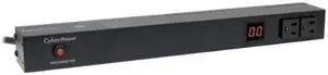 cyberpower pdu15m2f12r metered pdu, 100-125v/15a, 14 outlets, 1u rackmount