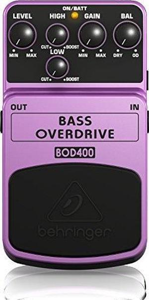 behringer bass overdrive bod400 authentic tubesound overdrive effects pedal