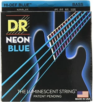 DR Strings Hi-Def NEON Blue Coated Medium 4-String (45-105) Bass Guitar Strings DR Strings Hi-Def NEON Blue Coated Medium 4-String (45-105) Bass Guitar Strings