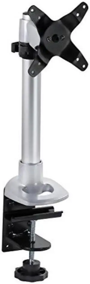 mountit! mi31116 lcd / led computer monitor mount with height adjustable and tilting functionality, supports 13"  32" screen sizes, vesa standard compliant, cclamp installation, silver