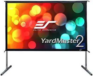 elite screens yard master 2, 100 inch outdoor projector screen with stand 16:9, 8k 4k ultra hd 3d fast folding portable movie theater cinema 100" indoor foldable easy snap projection screen, oms100h2