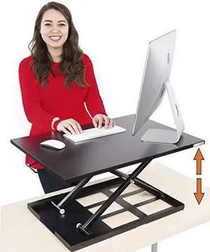 stand steady standing desk xelite standing desk | xelite pro version, instantly convert any desk into a sit/stand up desk, heightadjustable, fully assembled desk converter black 28 inch