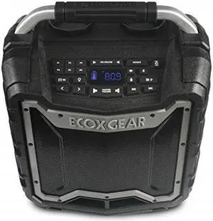 ecoxgear ecotrek gdiextrk210 rugged waterproof floating portable bluetooth wireless 100 watt stereo smart speaker and pa system gray