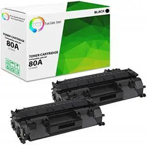 TCT 80A Toner Cartridge 2 Pack - Premium Compatible Replacement for HP 80A CF280A Black Works With HP LaserJet Pro 400 M401A M401D M401N M401DN M401DNE M401DW MFP M425DN M425DW