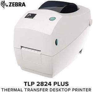 zebra tlp2824 plus thermal transfer desktop printer for labels, receipts, barcodes, tags, and wrist bands  print width of 2 in  usb and ethernet port connectivity