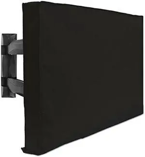 outdoor tv cover  50" model for 48"  52" flat screens  slim fit  weatherproof weather dust resistant television protector  black
