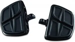 kuryakyn 7612 motorcycle accessory: kinetic mini board floorboards with male mount adapters, gloss black, 1 pair