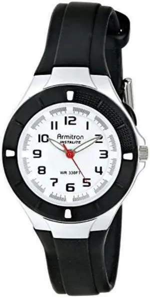 armitron sport women's 25/6416blk easytoread dial black resin strap watch