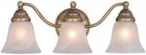 vaxcel vl35123a standford 3 light vanity light, antique brass finish