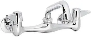 central brass 0047ua 2handle wall mount kitchen faucet, chrome
