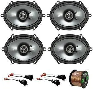 2 x 6x8" 2way speakers 2 pairs, 2 x speaker adapter for select ford vehicles 2 pairs, enrock audio 16gauge 50 ft speaker wire
