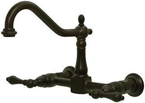 nuvo elements of design es1245al new orleans 8" center wall mount kitchen faucet, 81/2", oil rubbed bronze