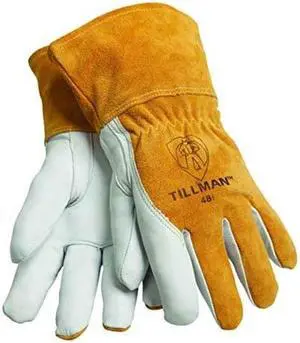 Tillman 48 Top Grain Goatskin/Cowhide Fleece Lined MIG Welding Gloves, Small