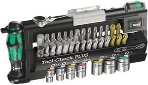 wera 056490 toolcheck plus bit ratchet set with sockets  metric