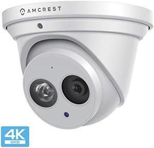 amcrest ultrahd 4k 8mp outdoor security ip turret poe camera, 3840x2160, 164ft nightvision, 2.8mm lens, ip67 weatherproof, microsd recording 128gb, white ip8mt2499ew
