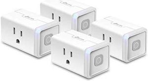 kasa smart wifi plug lite by tplink 4pack 12 amp reliable wifi connection no hub required works with alexa echo  google assistant hs103p4