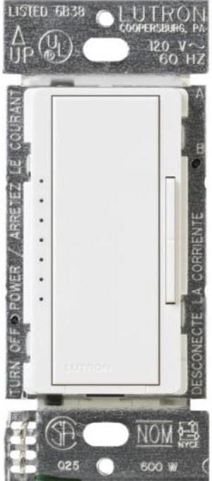 lutron maestro dimmer switch for halogen and incandescent bulbs, ma600wh, white