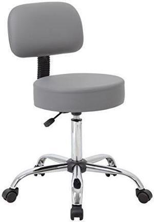 Boss Grey Caressoft Medical Stool W/ Back Cushion