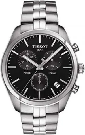 tissot t1014171105100 pr100 mens watch  black dial44; chronograph