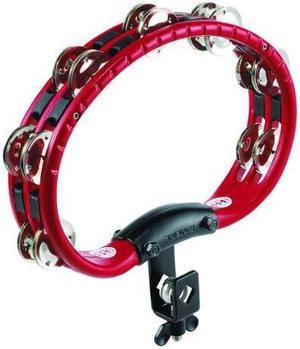meinl percussion tmt2r mountable abs plastic tambourine with double row steel jingles, red