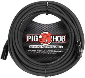 pig hog phm50 high performance 8mm xlr microphone cable, 50 feet