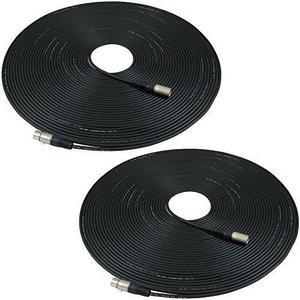 gls audio 100ft mic cable patch cords  xlr male to xlr female black microphone cables  100' balanced mike snake cord  2 pack