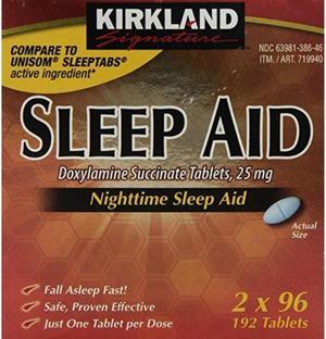 kirkland signature nighttime sleep aid doxylamine succinate 25 mg 192 tablets