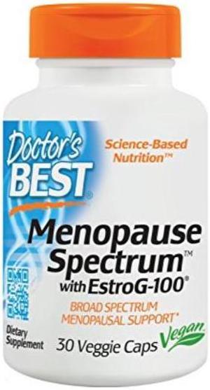 doctor's best menopause spectrum with estrog100, nongmo, vegan, gluten free, soy free, 30 veggie caps