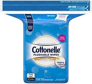 cottonelle freshcare flushable wipes for adults, alcohol free, 252 wet wipes per pack packaging may vary