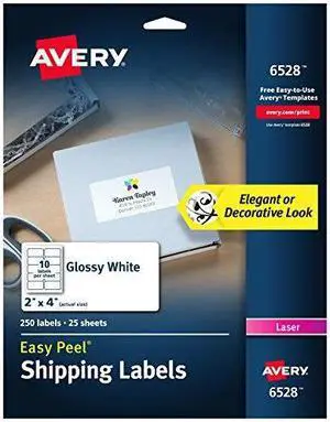 Avery Mailing Labels Shipping 2"x4" 250/PK Glossy WE 6528