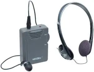 elite package: reizen loud ear 120db gain personal amplifier with earphone and extra headphones