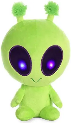Aurora® - Small Green Galactic Cuties - 8" Twitch Light Up Alien - Interstellar Stuffed Animal