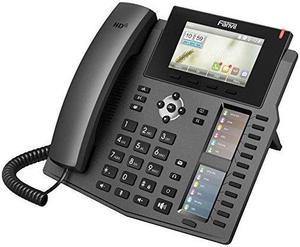 fanvil x6 highend voip phone, 4.3inch color display, two 2.8inch side color displays for dss keys. 20 sip lines, dualport gigabit ethernet, power adapter not included