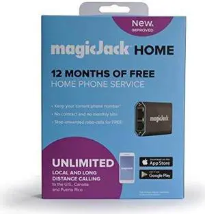 magicjackhome 2019 voip phone adapter portable home and onthego digital phone service. make unlimited local & long distance calls to the u. s. and canada. no monthly bill 2019 1pack