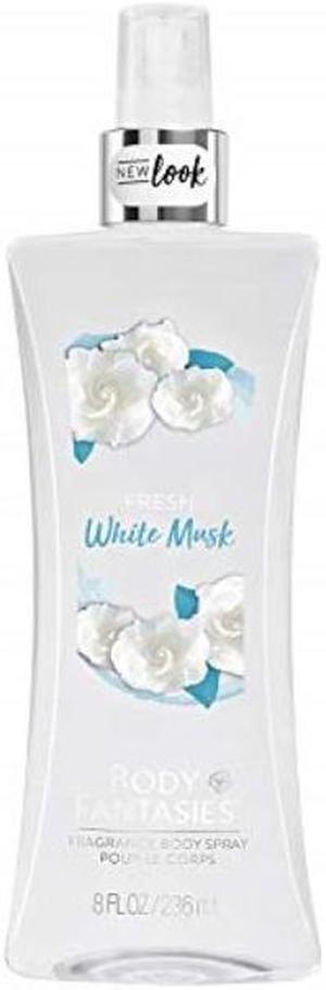 body fantasies fresh white musk fantasy fragrance body spray for women, 8 ounce