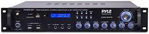 multi channel bluetooth preamplifier receiver  2000 watt audio home speaker sound stereo receiver w/radio, usb, headphone, aux, rca, dual microphone w/echo, led, wireless streaming  pyle p2001bt