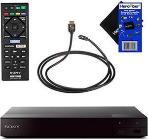 sony bdps6700 4kupscaling bluray dvd player with super wifi + remote control, bundled with xtech bluray maintenance kit + xtech highspeed hdmi cable with ethernet + herofiber cleaning cloth