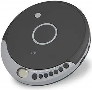 gpx personal portable mp3/cd player with antiskip protection and stereo earbuds, pc807bmp3u black/gray. power via micro usb or 2 aa batteries not included