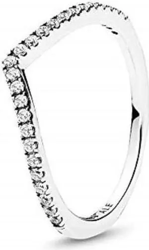 pandora shimmering wish ring, sterling silver, clear cubic zirconia, size 7.5