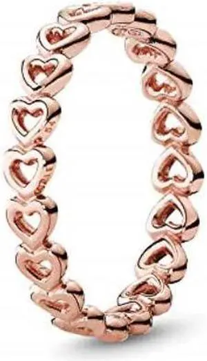 pandora linked love ring, pandora rose 18017758 eu 8.5 us