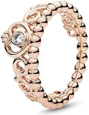 pandora my princess tiara ring, pandora rose, clear cubic zirconia, size 4.5